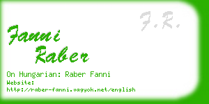 fanni raber business card